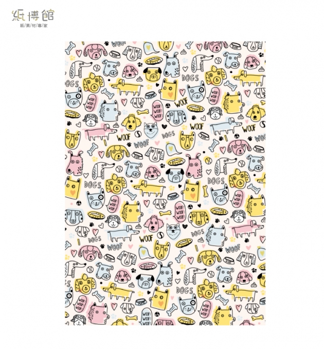 C4239 A4花紋紙-狗狗頭 (25入)