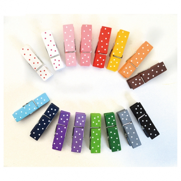 1-339L 45MM彩色木夾子(白點點)