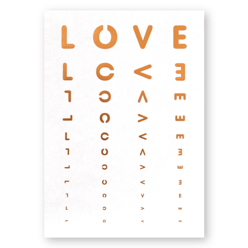A6 造型卡/明信片-LOVE視力檢查(20入)